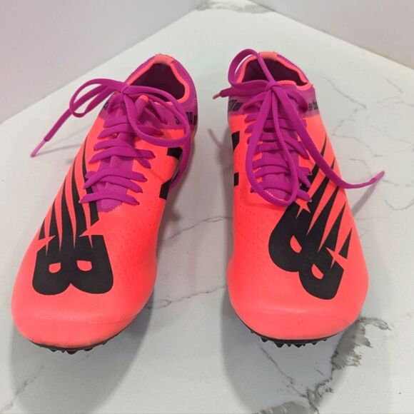 New Balance men\'s size 12 truck & field pink purple spike running sox sneaker main image 6